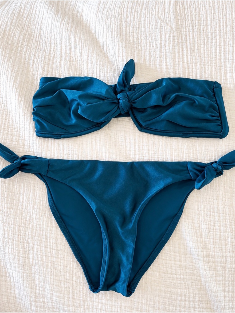 Zimmermann Teal Bandeau Bikini Set